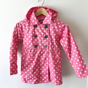 Polka Dots Hooded Pink Platinum Jacket - Kid Size 6 A115)